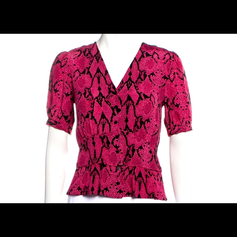 BA&SH
Snakeskin print V-Neck Peplum Top